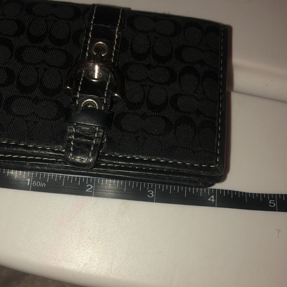 Coach black Monogram vintage card & cash case with ID window and front snap - Picture 6 of 9